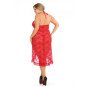 rotes langes Kleid aus Spitze mit Neckholder 