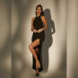 Patrice CATANZARO Mina langes Kleid aus Lycra | Schwarz 