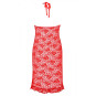 rotes langes Kleid aus Spitze mit Neckholder 