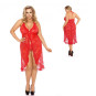 rotes langes Kleid aus Spitze mit Neckholder 